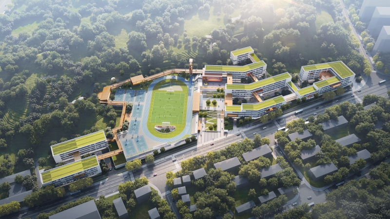 藏在山林間的氧氣校園一一白鶴中學勘察設計項目