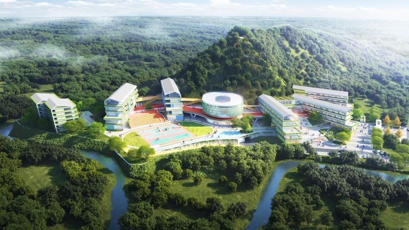 游嬉臺，彩虹環(huán)，育人山房似家還——張家界市特殊教育學校易址新建項目